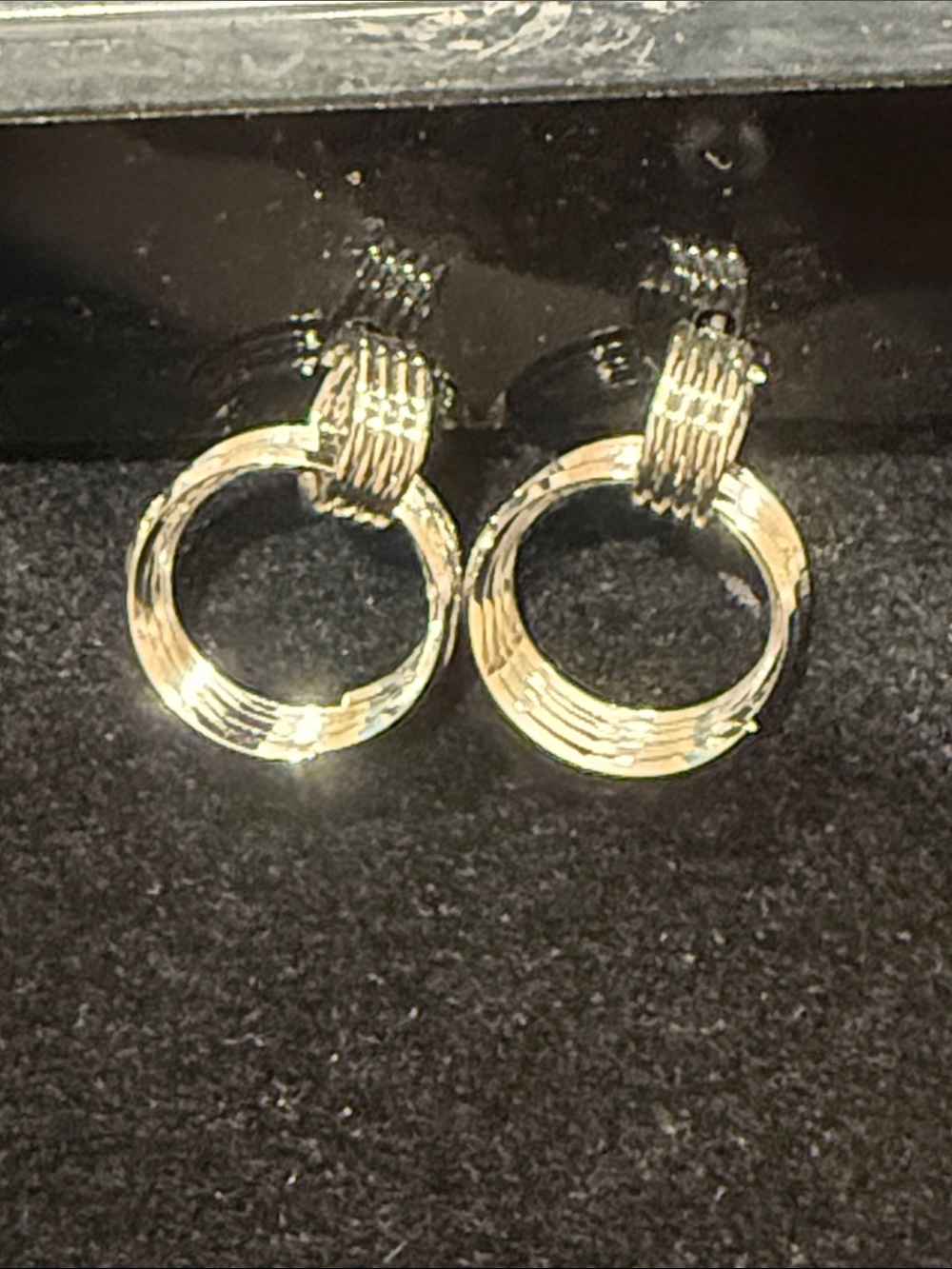 Textured Gold Hoop Drop Earrings for Women